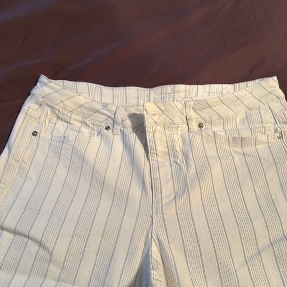 62. Love & Legend Premium Denim White Gray Stripes Size 16 - Picture 7 of 7